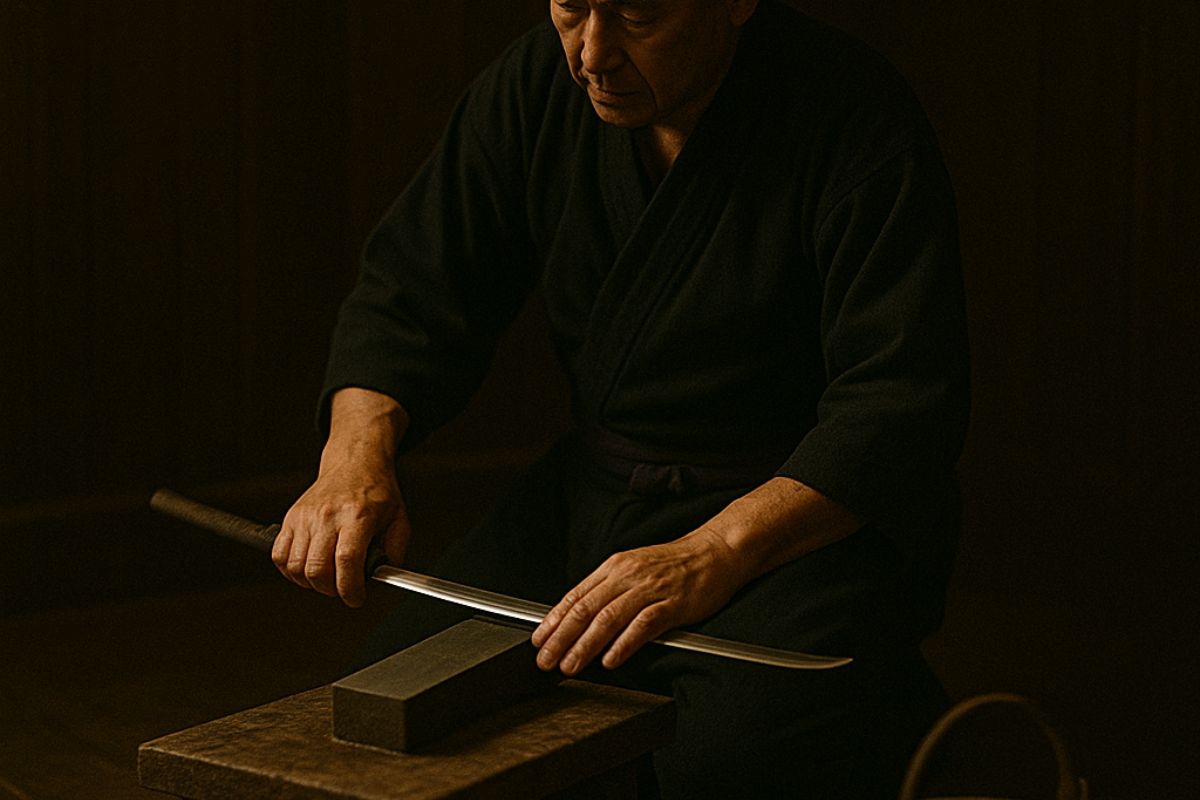 The art of polishing katanas