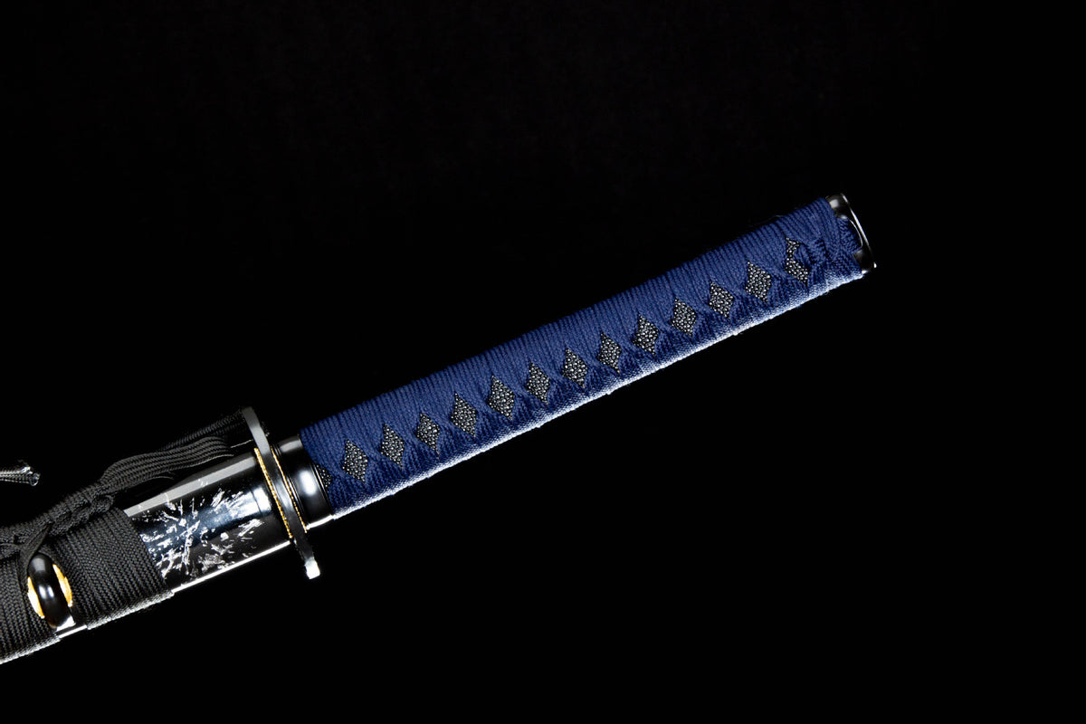 The Inkstorm Katana with the silver engraving and alloy fittings