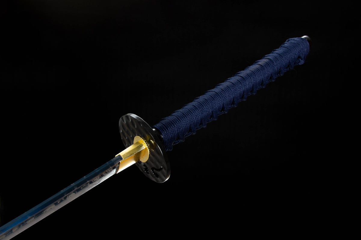 The Inkstorm Katana with the silver engraving and alloy fittings