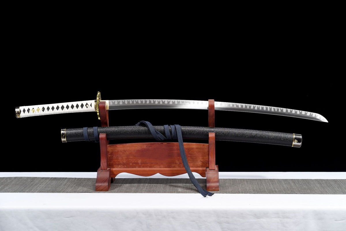 Devil May Cry Yamato Katana with a silver blade, white handle, and black saya