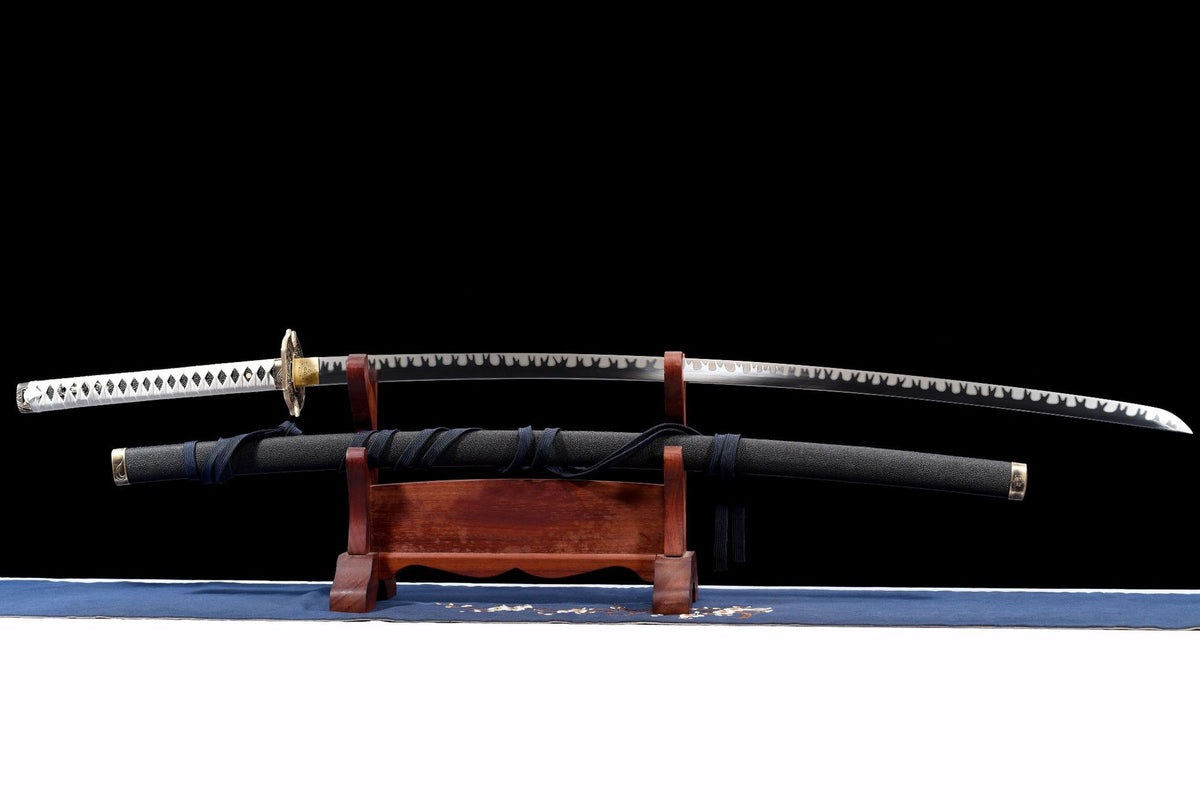 Devil May Cry Extended Yamato Katana with a long silver blade, white handle, and black extended saya