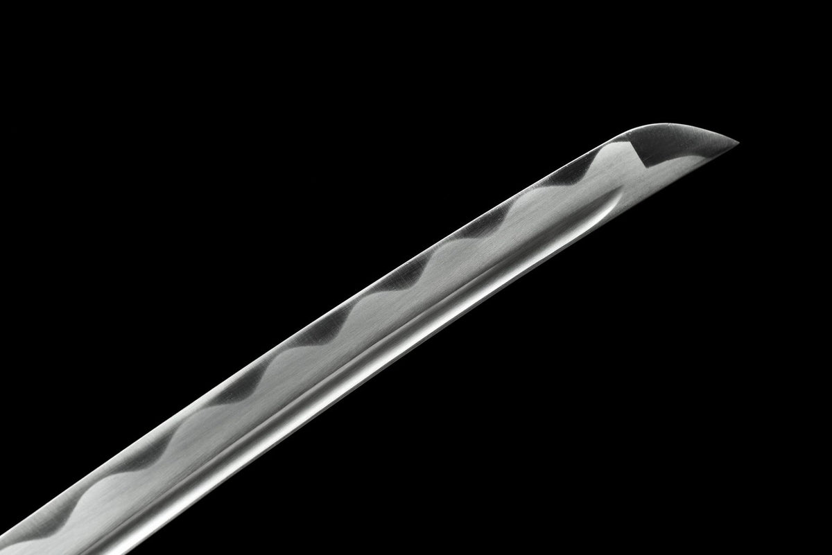 Polished curved blade tip on the Kokuryu Katana