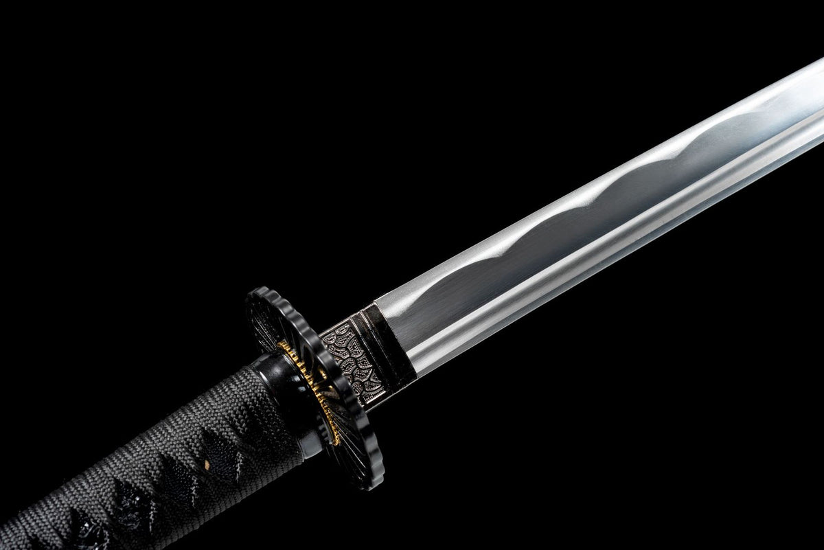 Polished katana blade with long bo-hi