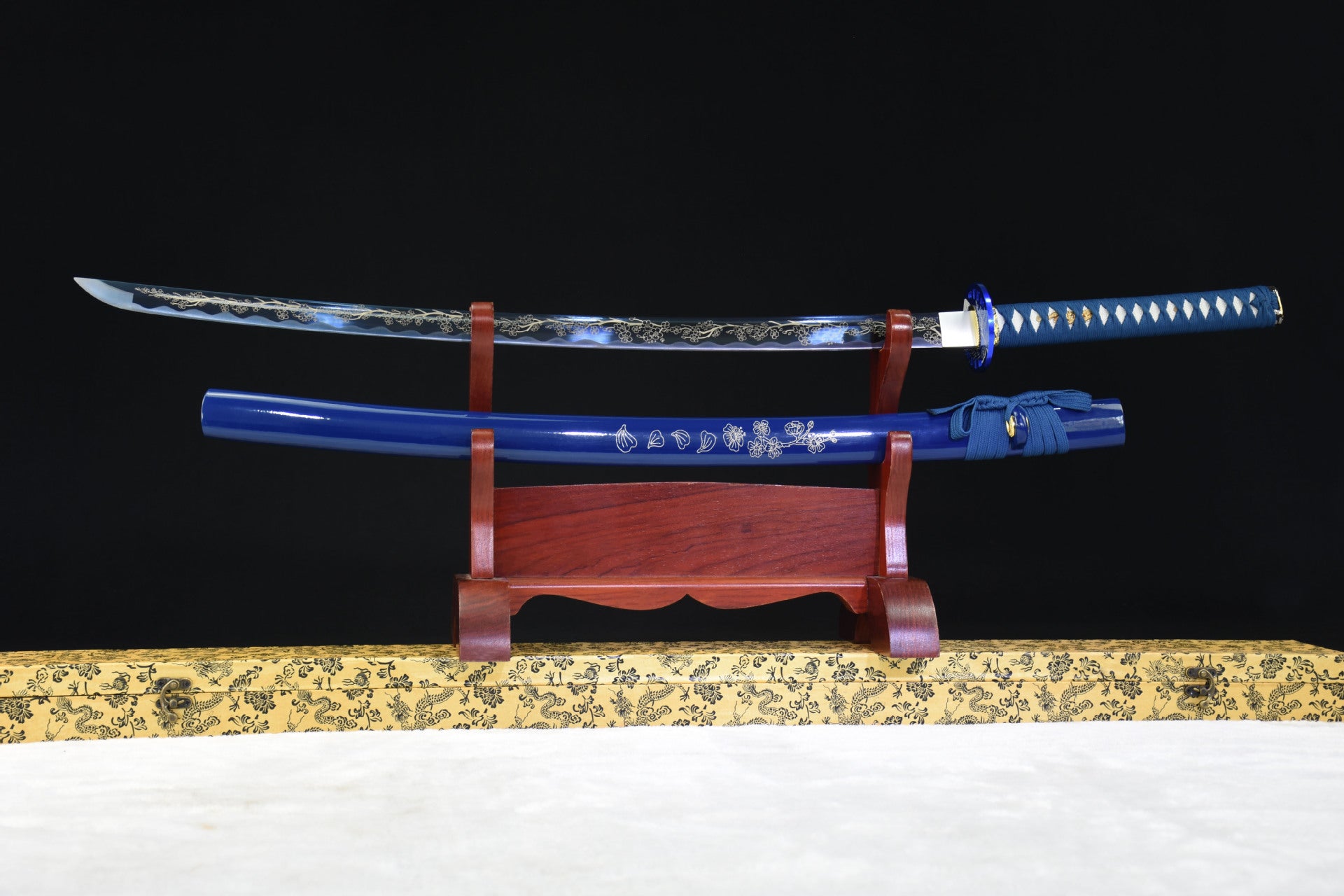 A cool blue katana with blue blade