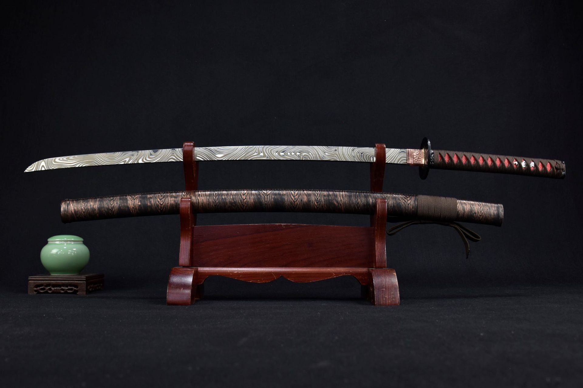 A brown stainless steel samurai sword for sale