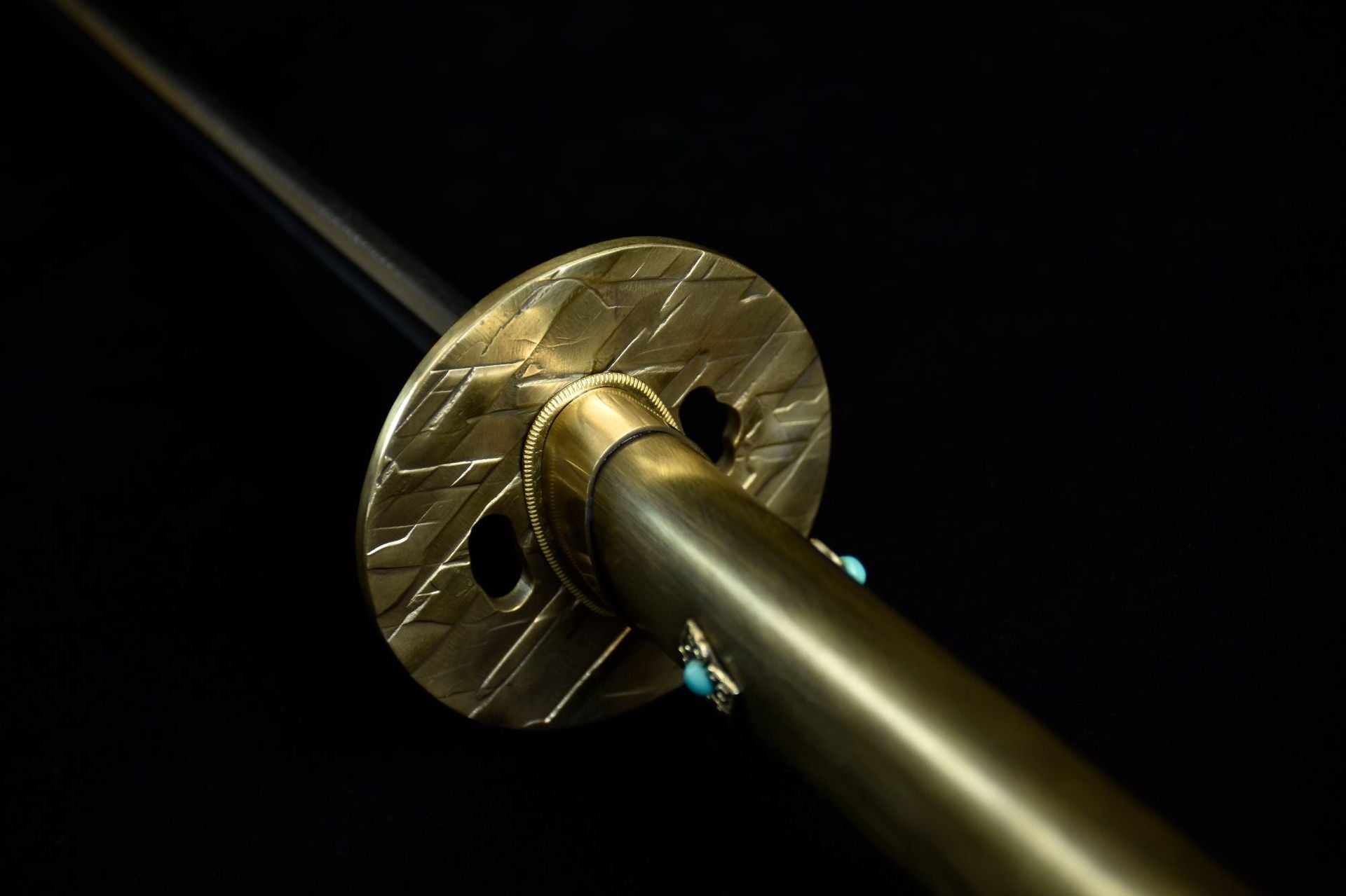Close-up of the samurai sword copper tsuba