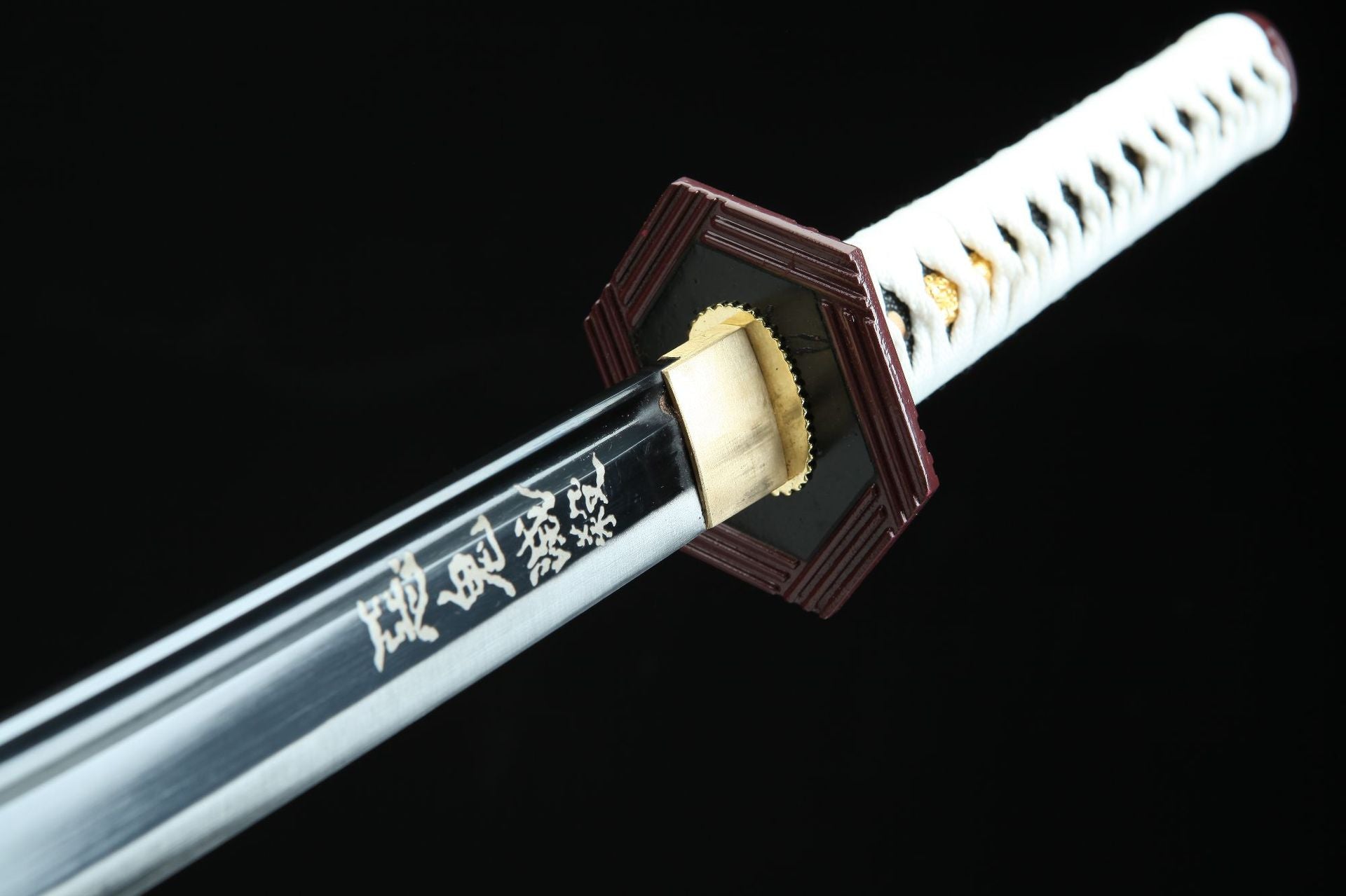 Tomioka Giyu’s Nichirin Sword with hexagonal guard and “Destroyer of Demons” inscription from Demon Slayer.