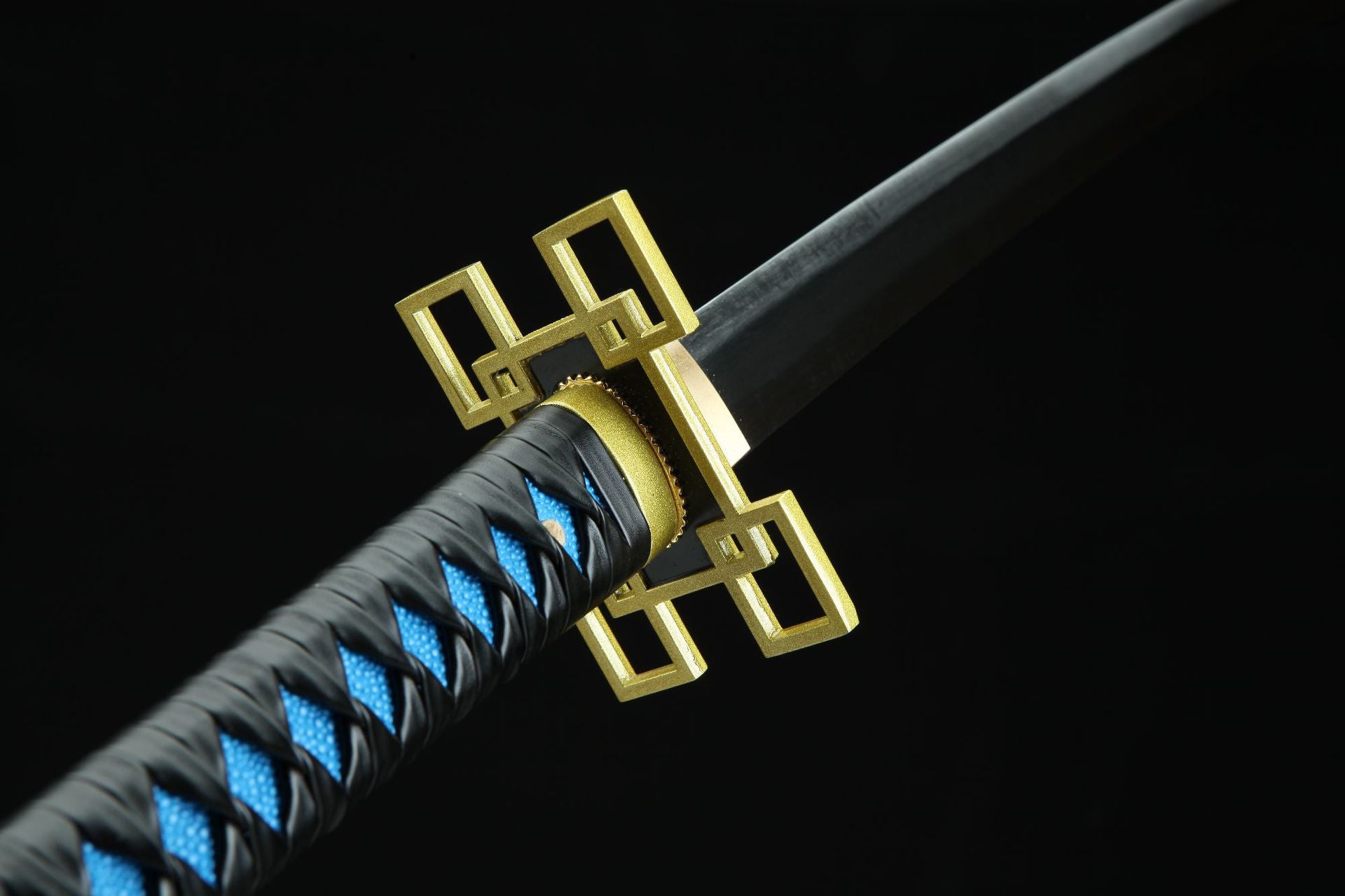 Muichiro's sword with a rectangular tsuba from Demon Slayer.
