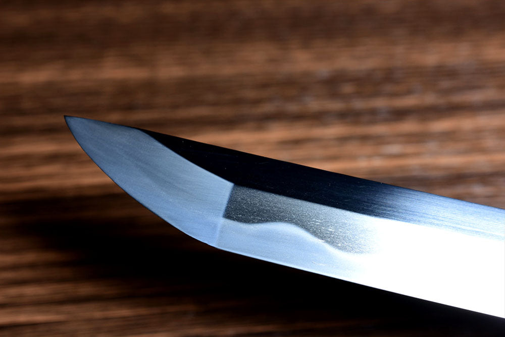 The kissaki, yokote, and ko-shinogi of the Prajna katana