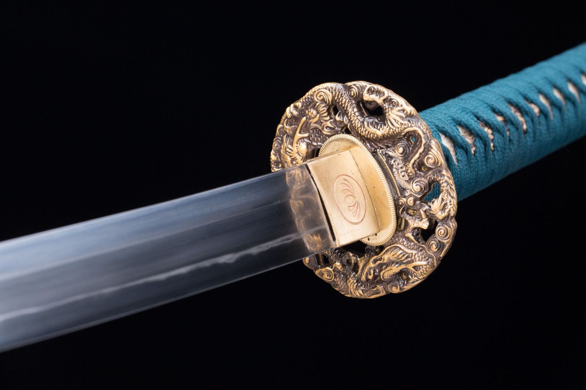 A high-end tsuba with an elegant design for a katana, showcasing exceptional craftsmanship and attention to detail.