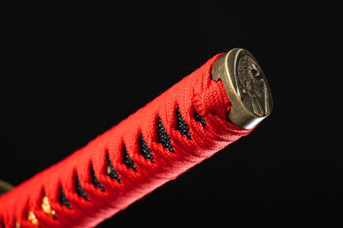 The Crimson Blossom Katana with the bo-hi blade and fittings