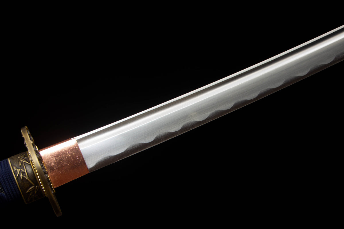 Midnight Studwork Katana showing the polished blade and bo-hi