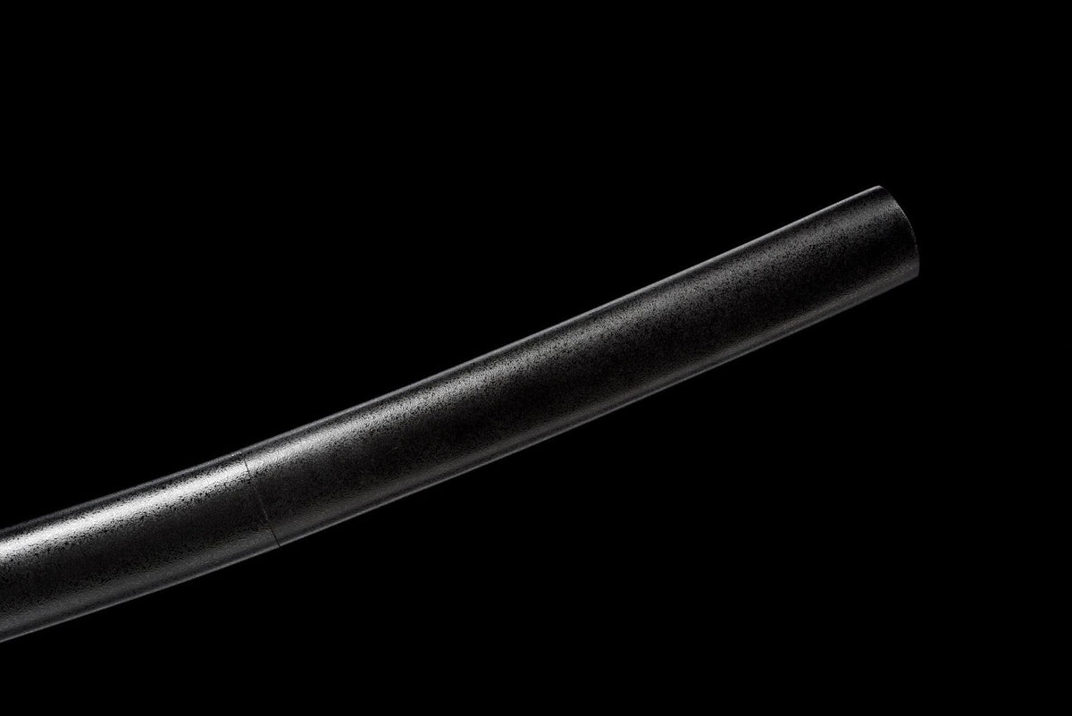 Black lacquered solid-wood saya surface
