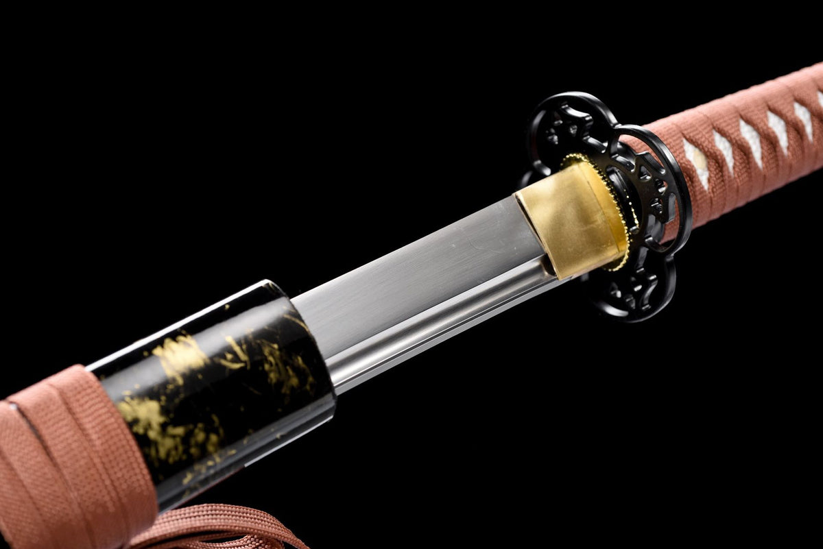 1045 carbon steel katana blade with a single bo-hi near the habaki