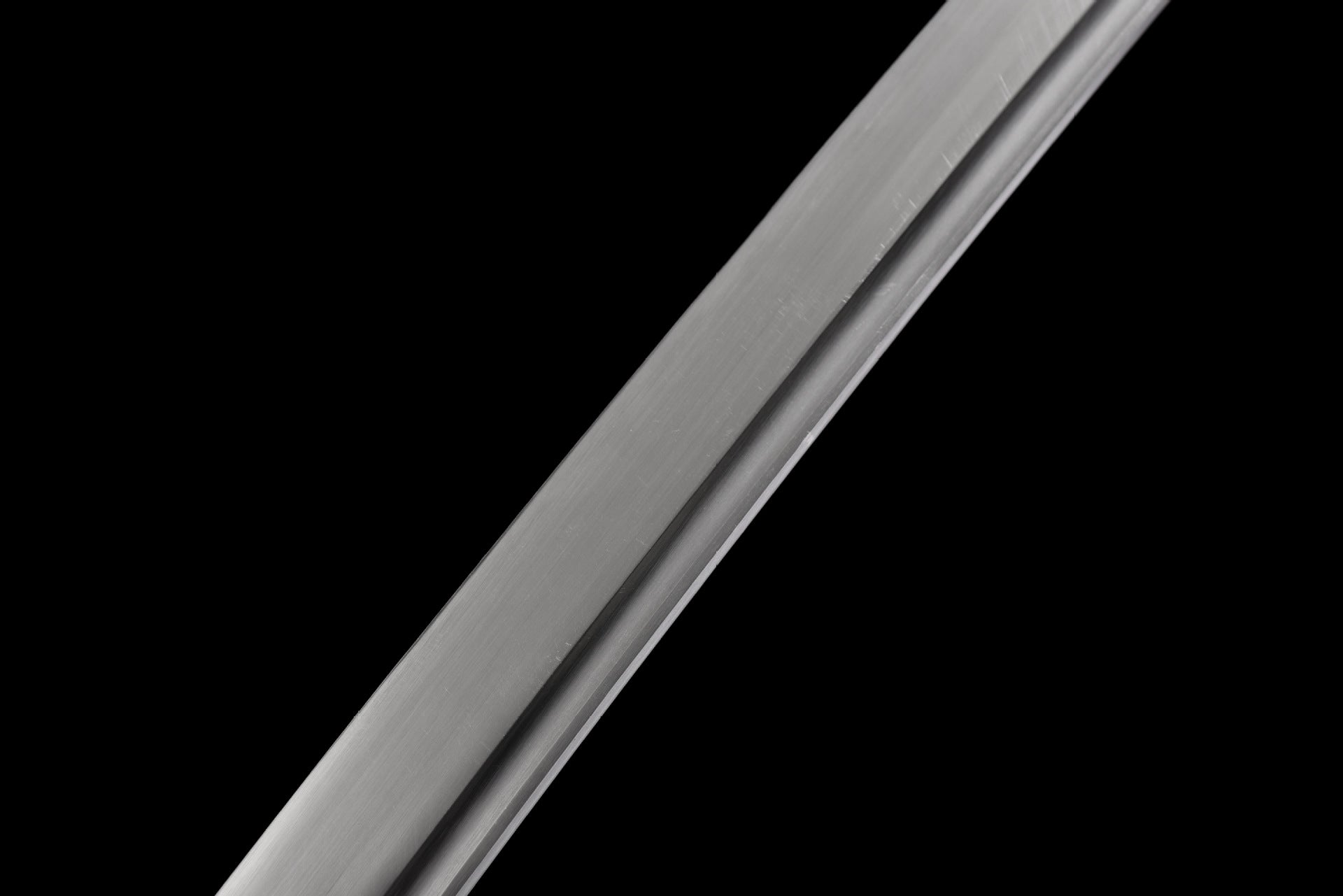 Close-up of the katana blade parallel grooves