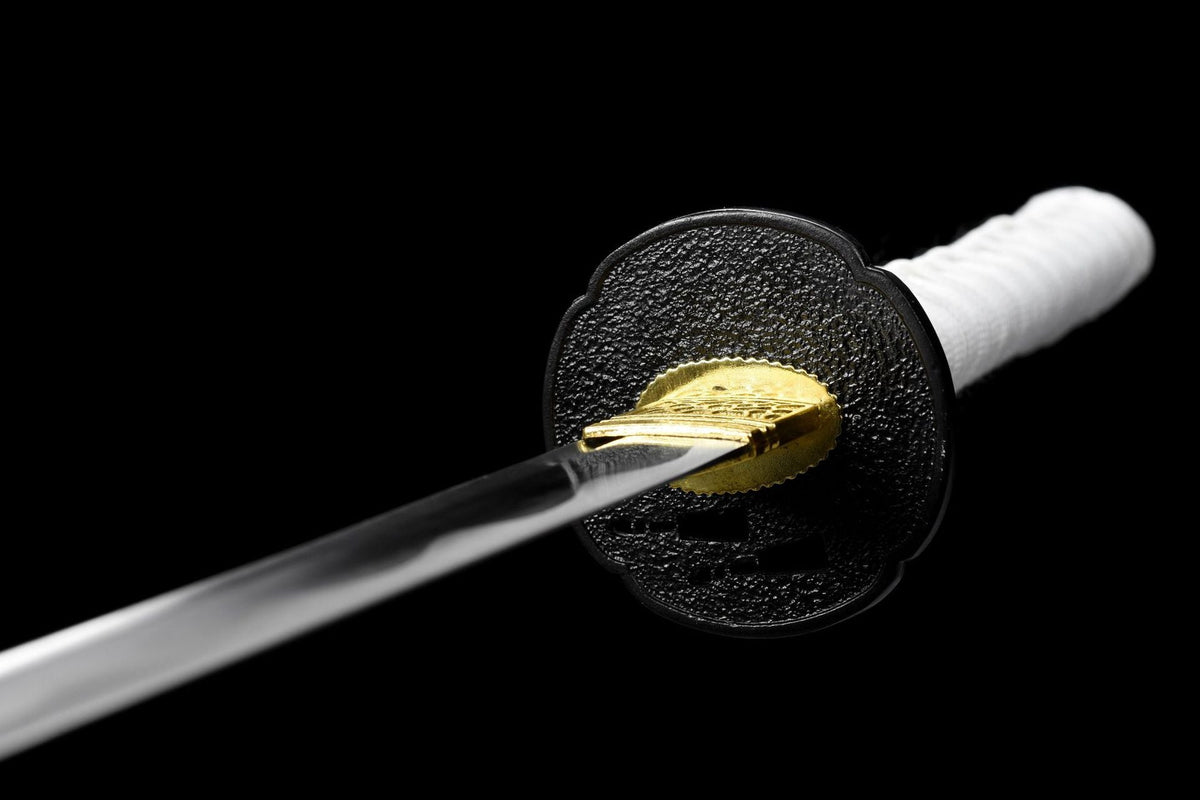 Gold-toned collar detail against the black textured alloy guard