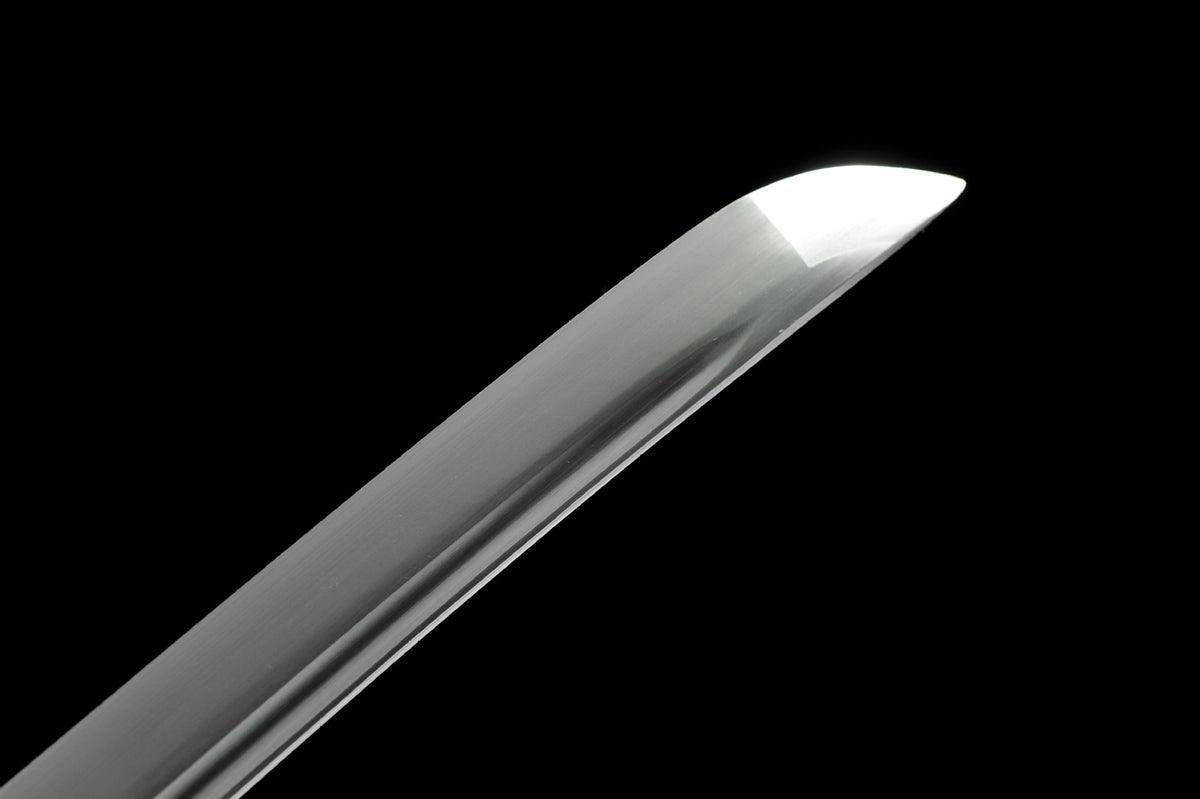 Kissaki and bo-hi detail on the White Serpent Katana blade