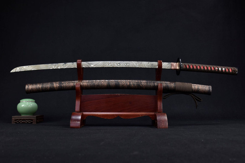 A brown stainless steel samurai sword for sale