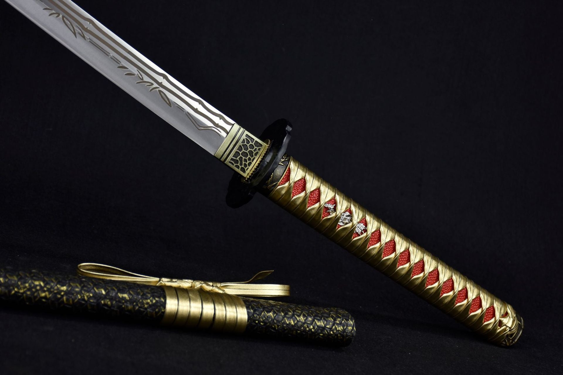 A katana handle and blade