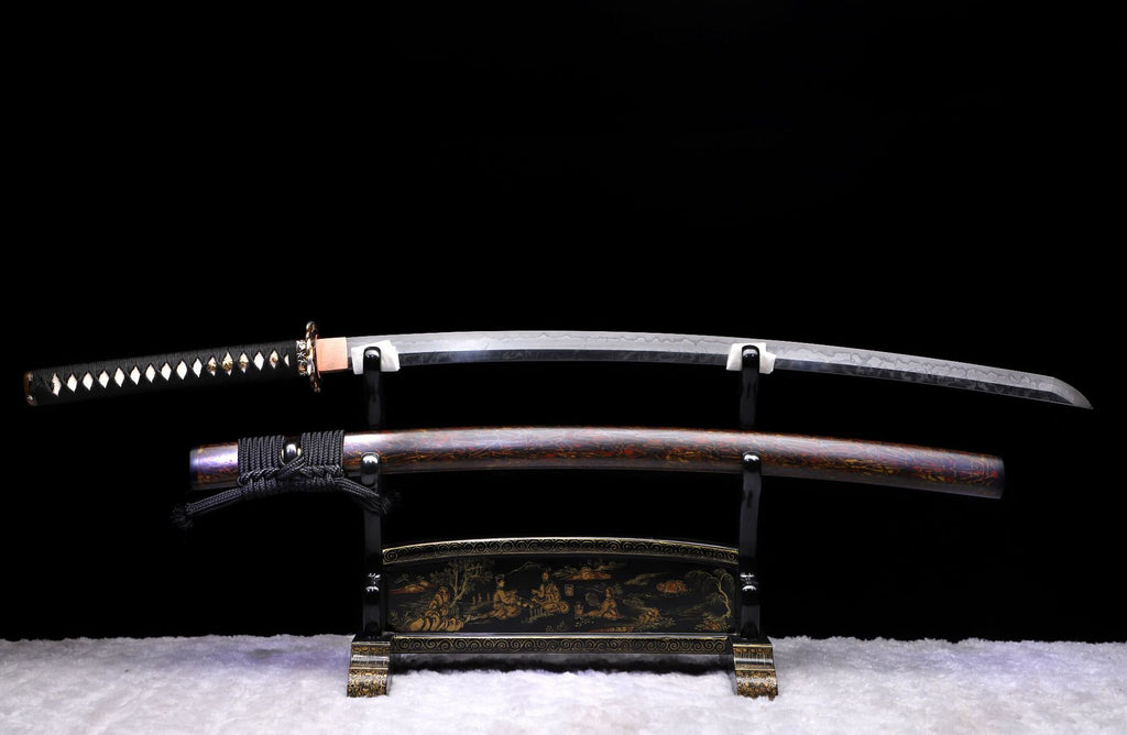 Kiri-giri T10 katana with clay-tempered blade