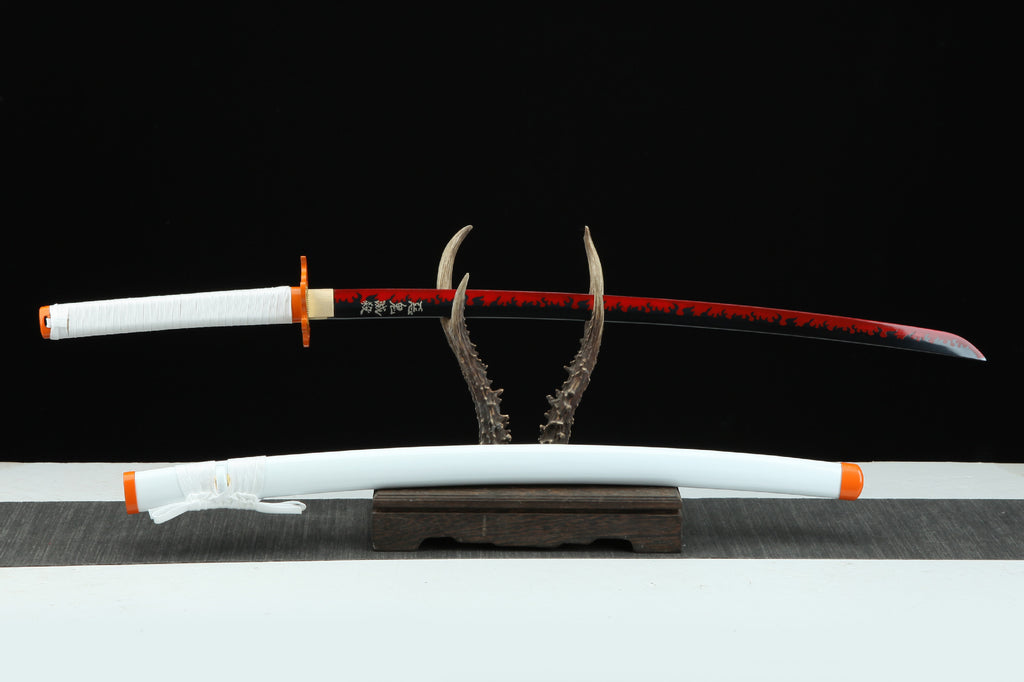 Kyojuro Rengoku’s Nichirin Sword with flame-like red blade.