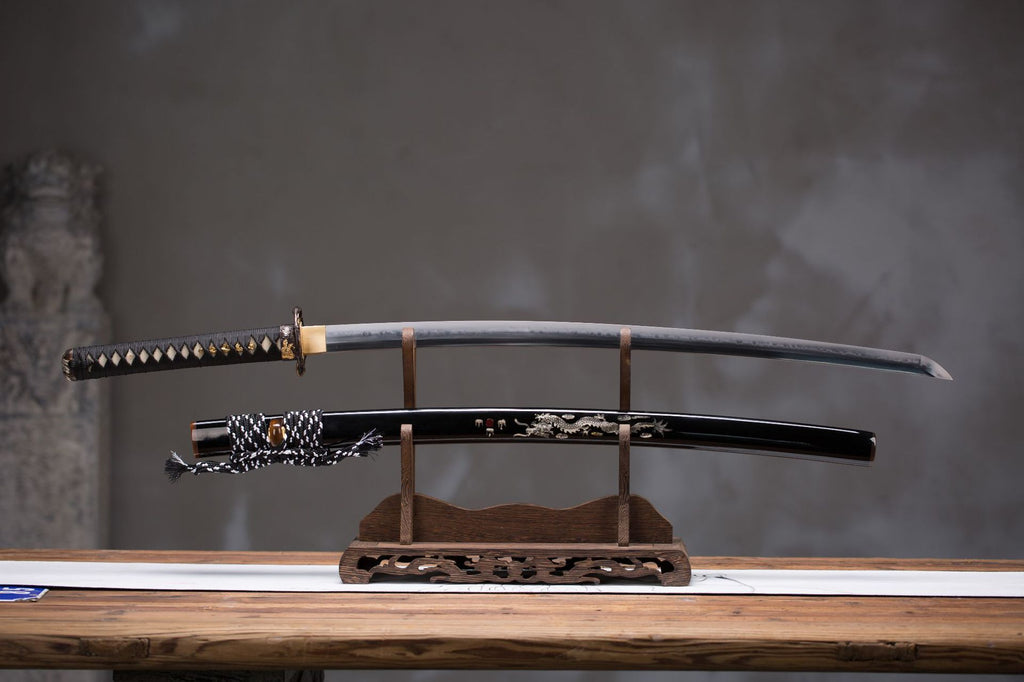 Orochi katana full view, showcasing detailed craftsmanship and elegant design.