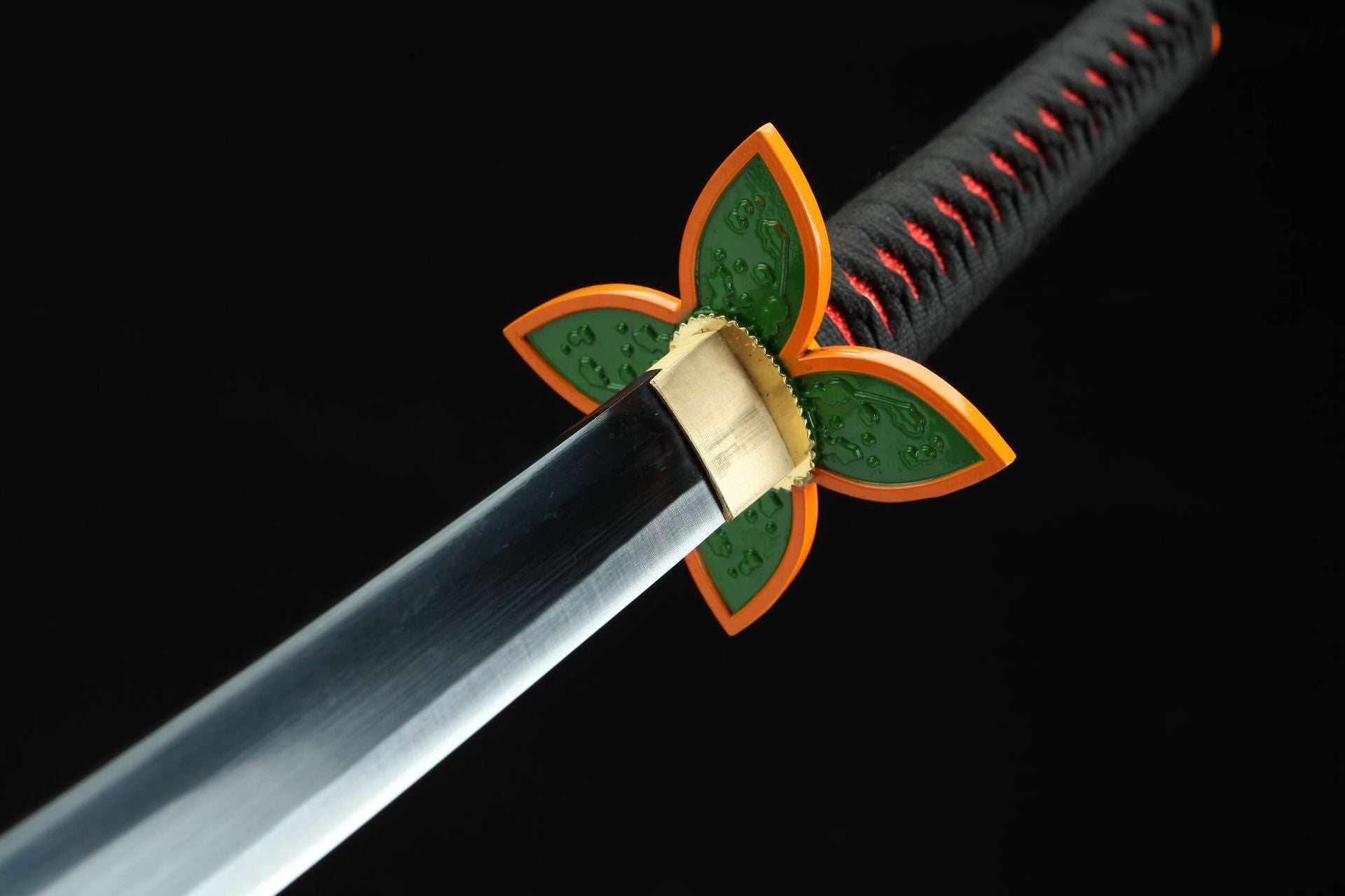 Close-up of Shinobu's butterfly-shaped sword guard (tsuba) from Demon Slayer.