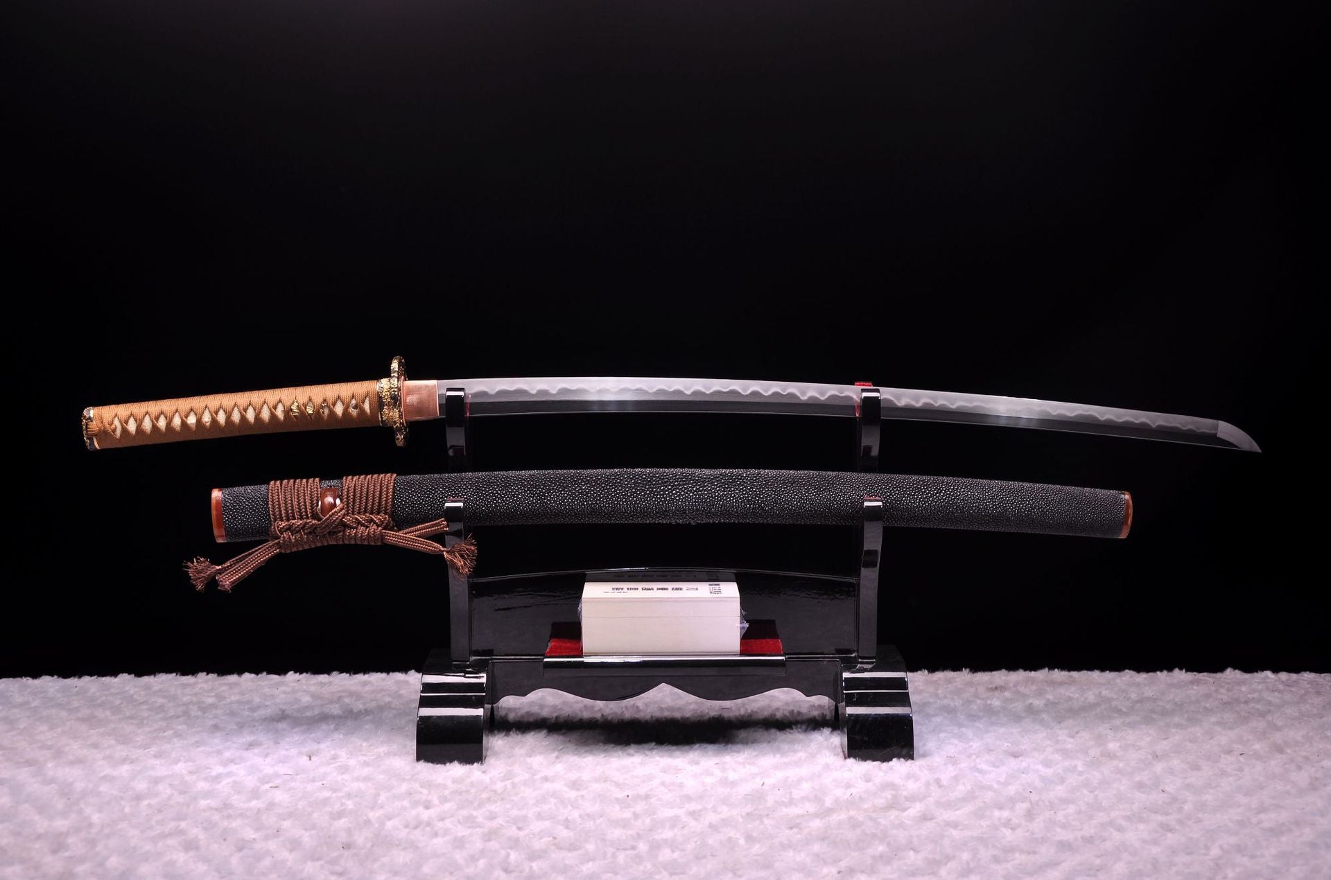 Kobuse-crafted carbon steel katana, polished via Shiage-Togi.