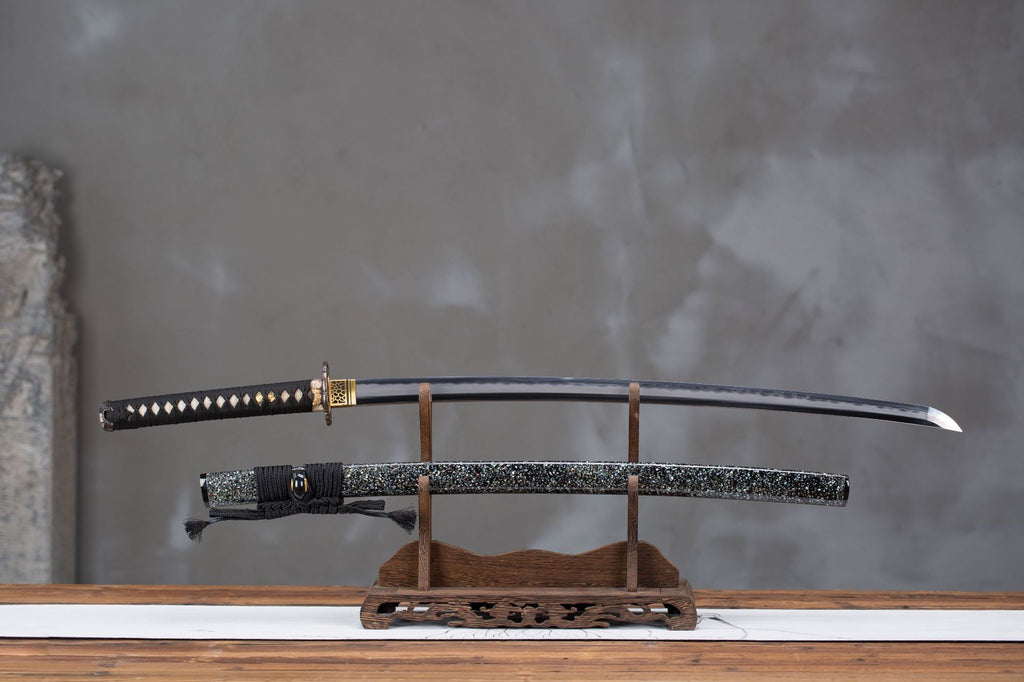 Full view of a Wild Horse katana and sword mountings.