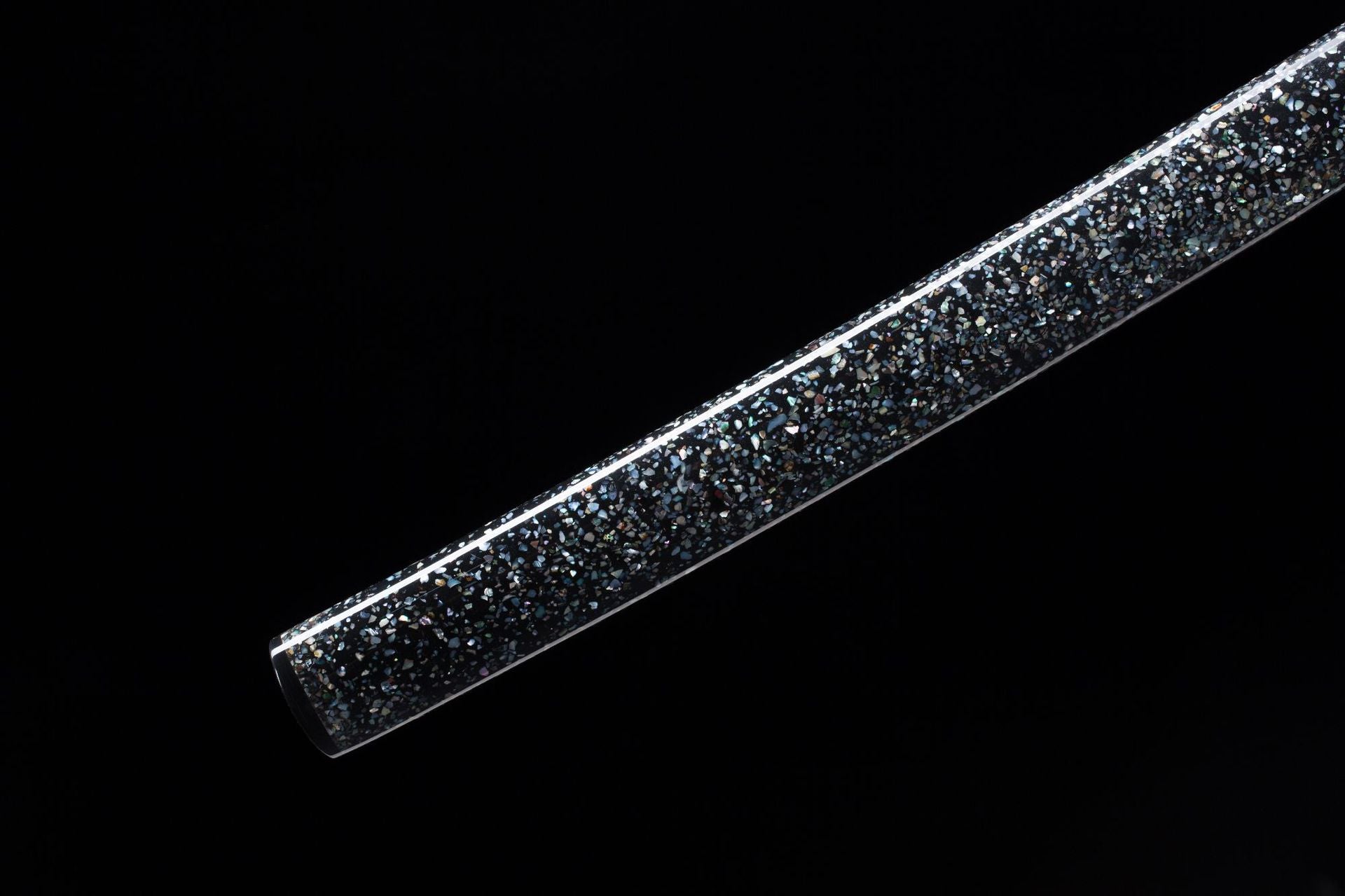 Close-up of the Wild Horse samurai sword's scabbard with a smooth lacquer finish.